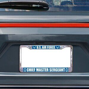 United States Air Force Chief Master Sergeant Metal License Plate Frame